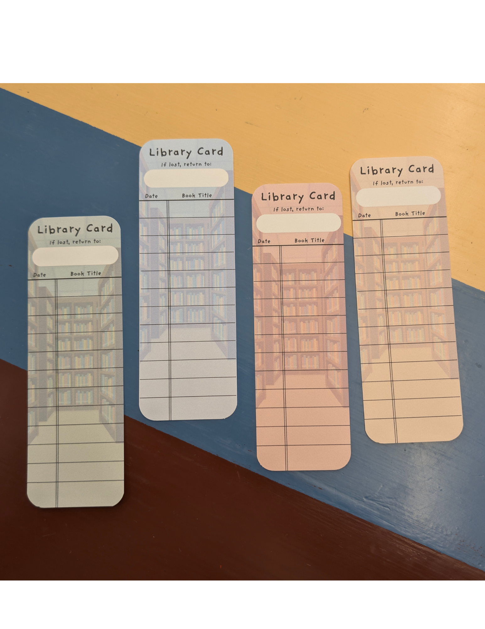 (4) Library Card Bookmark Tracker