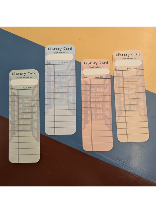 (4) Library Card Bookmark Tracker